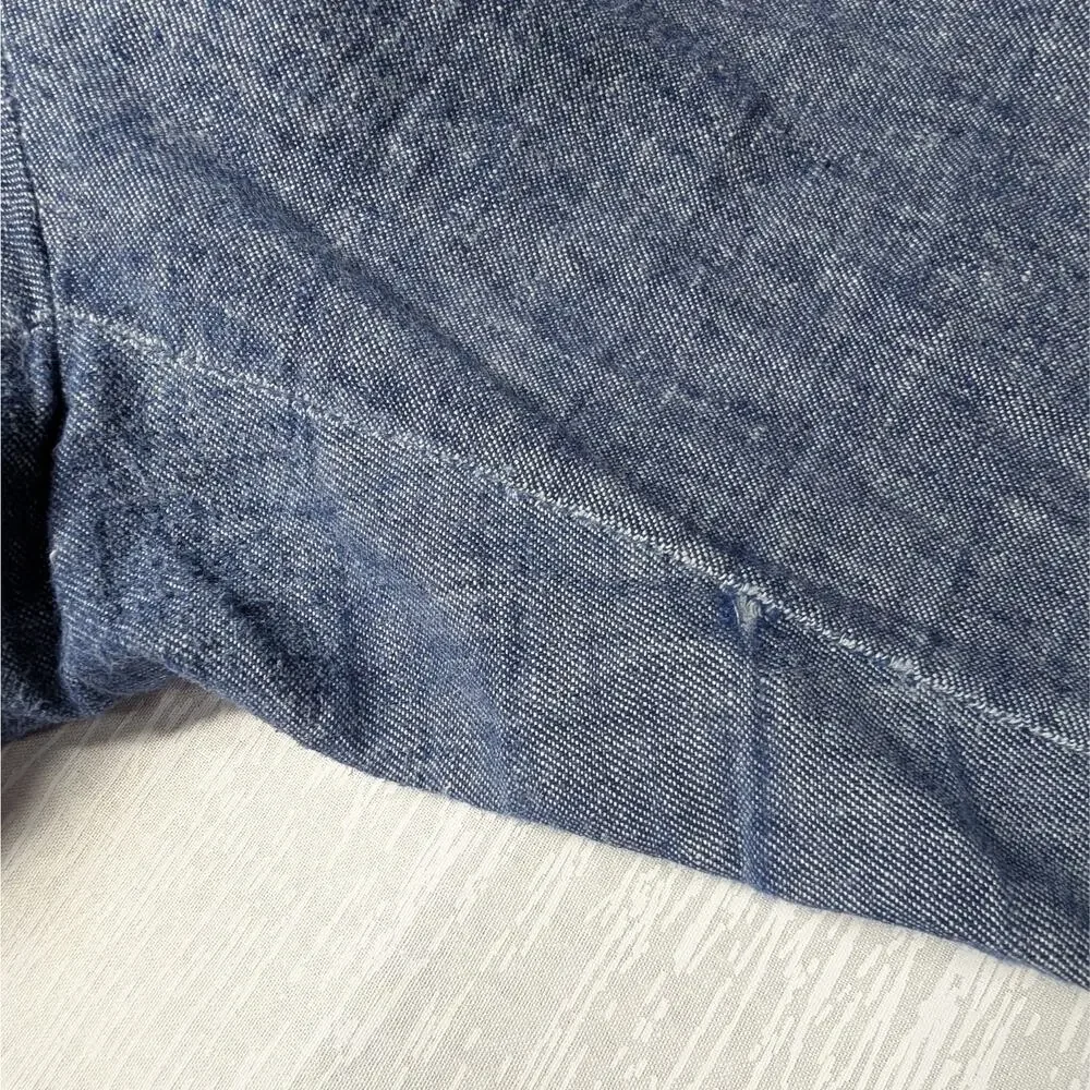 Banana Republic Avery Pants Womens 12P Grey Linen Spandex Trousers